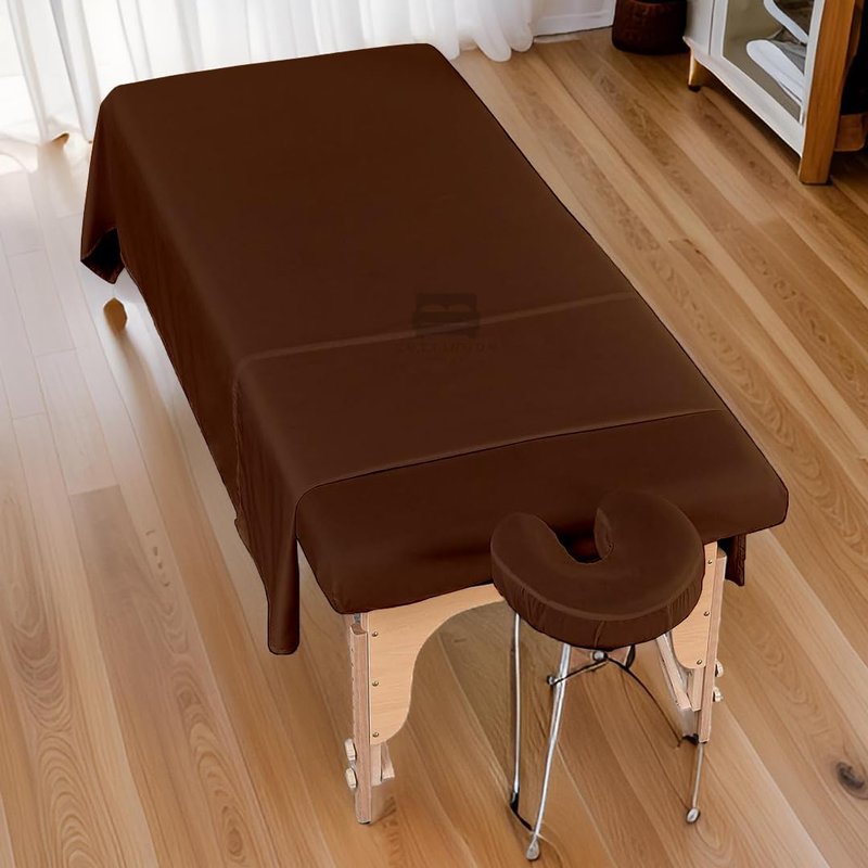 Cottingon 3 Piece Massage Table Sheet Set - 100% Brushed Microfiber, Fits 36" x 77" | Chocolate Color