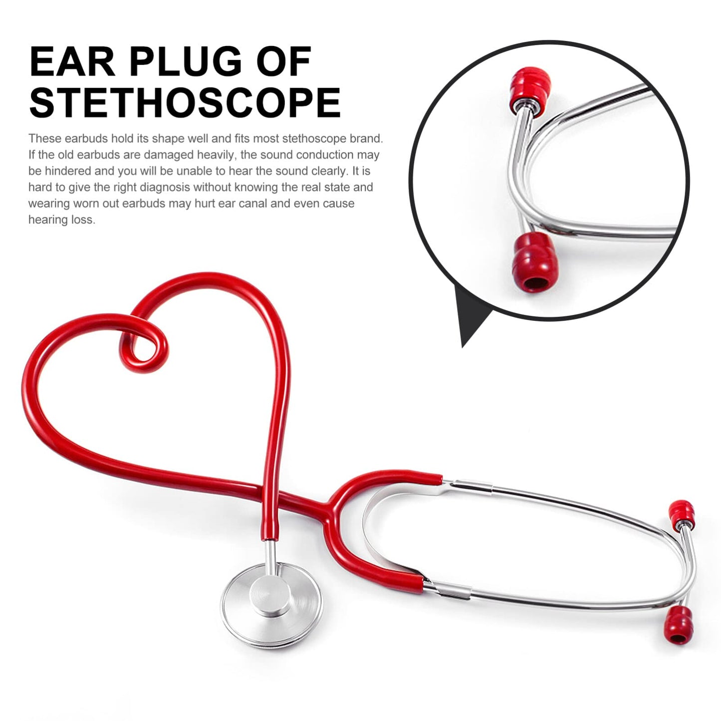 GLEAVI 8pcs Stethoscope Earplugs Replacement White ： Stethoscope Ear Tips Replacement Stethoscope Ear Pieces Earbuds for Stethoscope Parts Accessories White