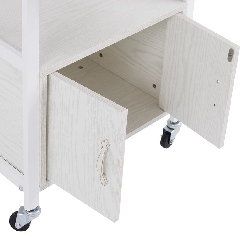 KUMOYOU Rolling Salon Storage Trolley Cart, with Drawers Movable Beauty Organizer, Hair Salon Station Cabinet for Stylist, Barber Shop,Home (White)