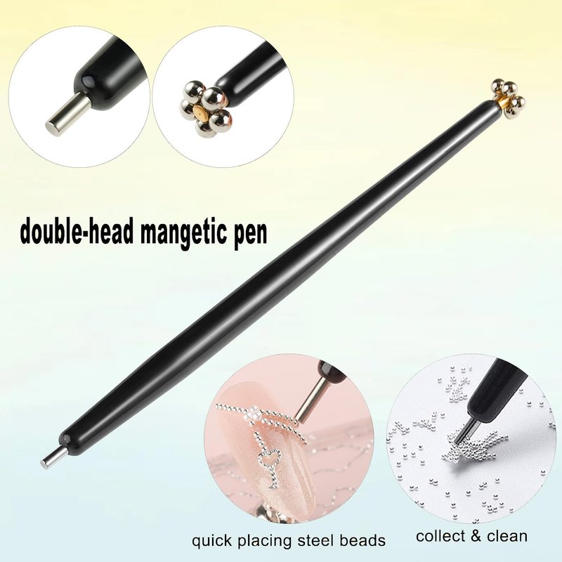 Fcozpjk Cat Eye Magnet for Nails, 8PCS Magnet Tool Set Pink Double-Head Nail Magnetic Pen for Glassy Cateye Gel Polish Heart Rabbit Flowers French Tips Stick Home Manicure DIY Nail Tech Must Have
