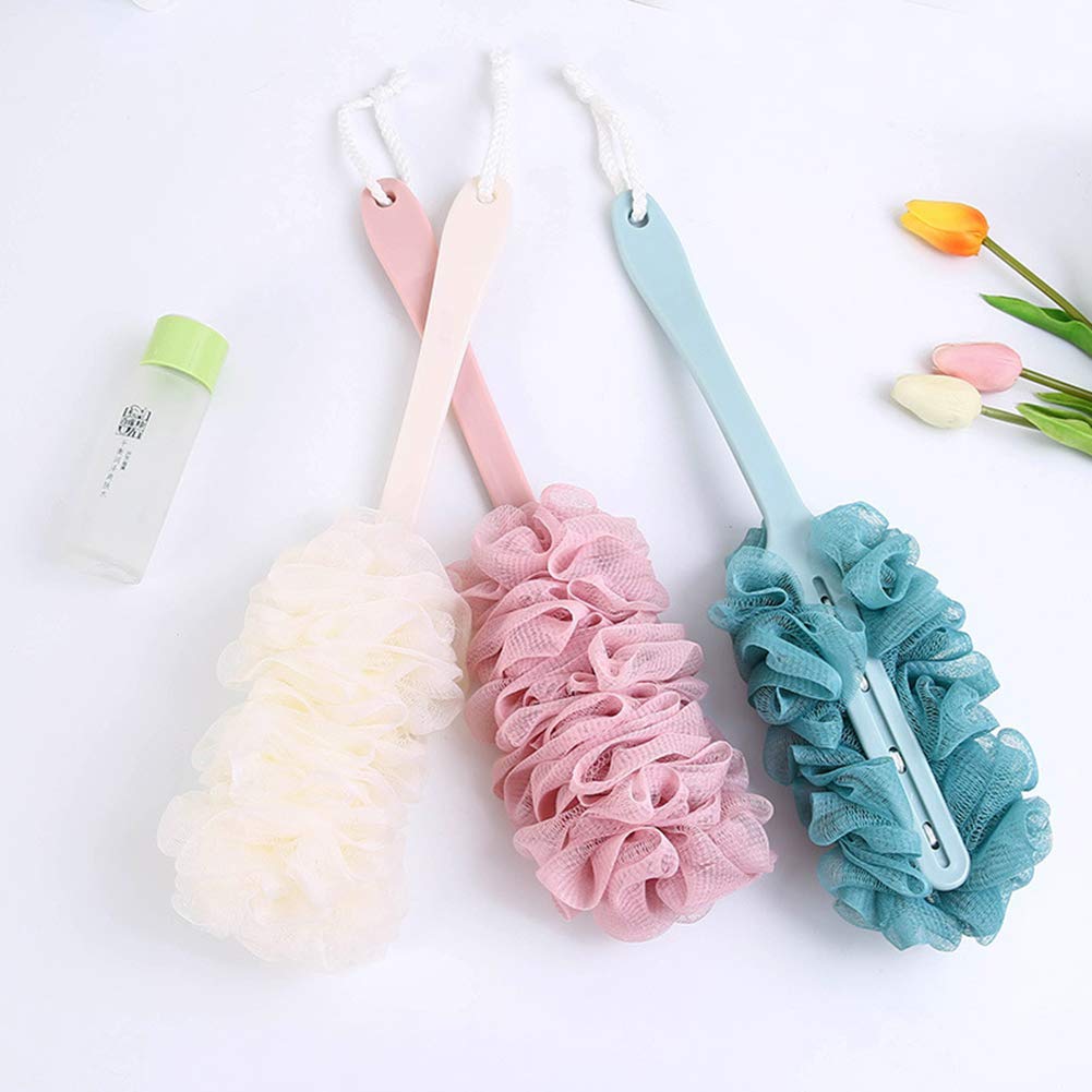 Arswin Back Scrubber for Shower,Loofah Long Handle Bath Body Brush,Soft Nylon Mesh Sponge for Shower,Loofah On a Stick for Men Women,Exfoliating Scrub Cleaning Luffa for Elderl(3Pack-Mix)