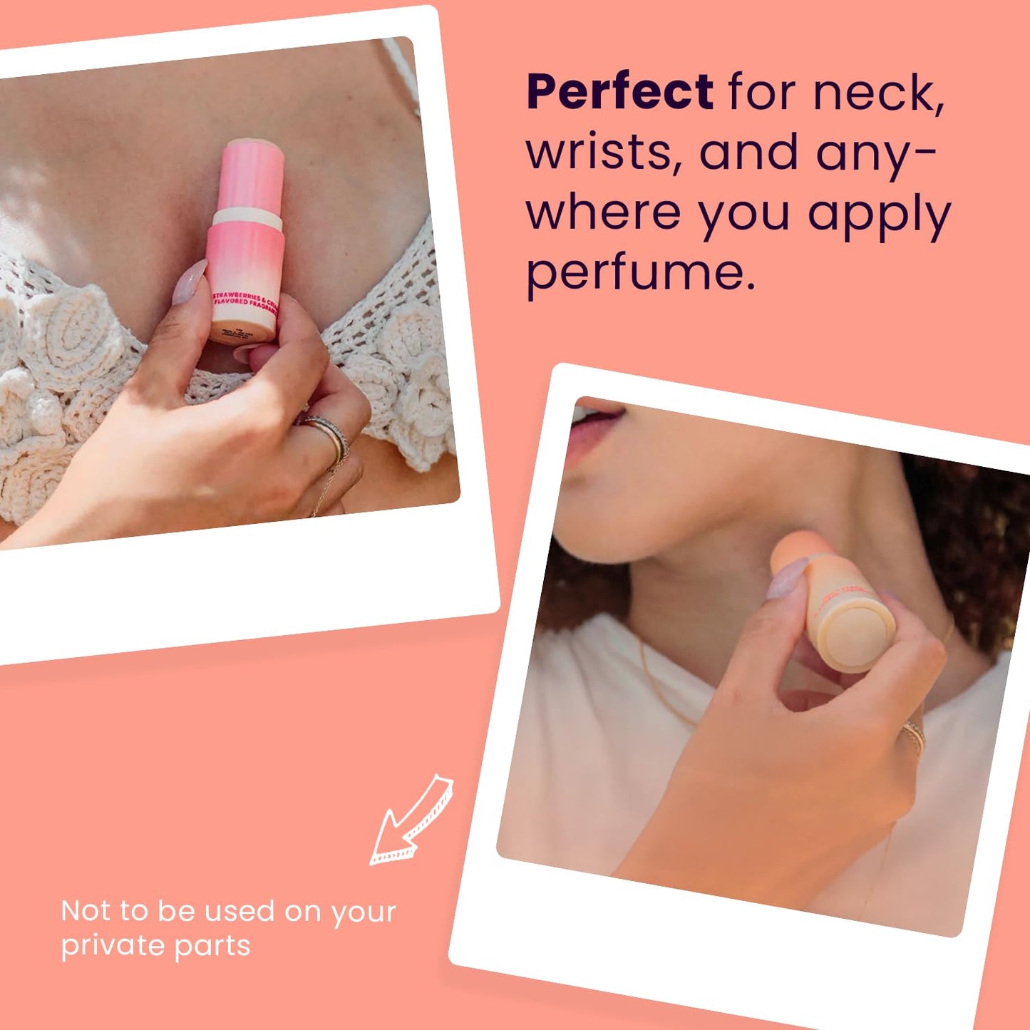 SweetSpot Solid Perfume Stick - Portable Long-Lasting Fragrance | Strawberries & Cream, Natural Ingredients