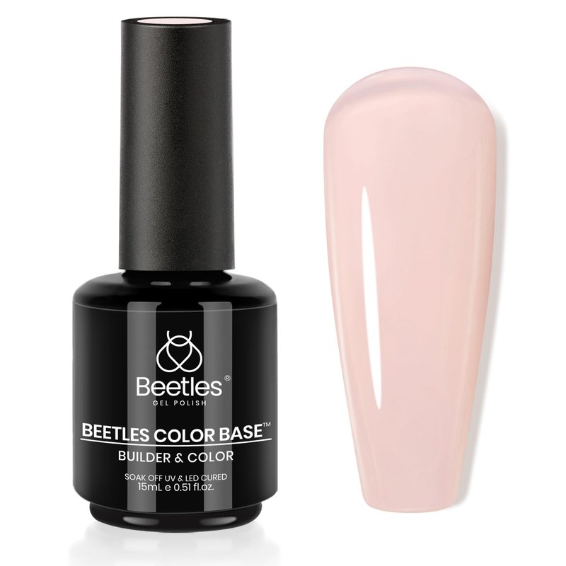 Beetles Rubber Base Builder Nails Gel: Brownish Pink Natural Nude Color Base Gel Nail Polish For Nails Thickening, U V LED Lamp Cure Nail Strengthening Extension Sculpting
