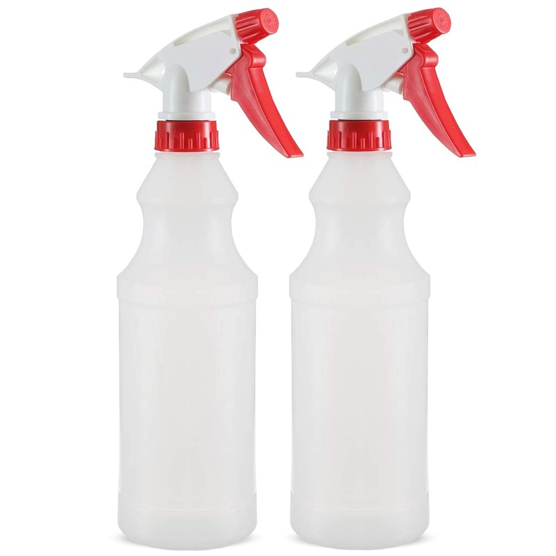 DilaBee – Empty Plastic Spray Bottle – Spray Bottles for Cleaning Solutions - 100% Leak Proof with Mist Stream and Off Trigger Settings - for Home, Garden, and More (32 Ounce - 2 Pack)