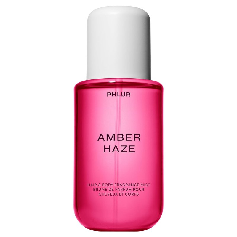 PHLUR Amber Haze Body Mist, 8 Fl Oz - Hair and Body Perfume for Women, Amber & Vanilla Body Spray with Saffron, Jasmine and Musk Fragrance