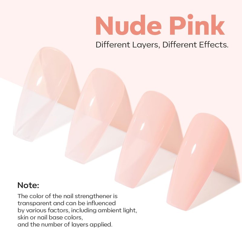 Modelones Nail Strengthener - Extra Strong Growth Jelly in Nude Pink | 15ml Nail Hardener for Healthy Nails