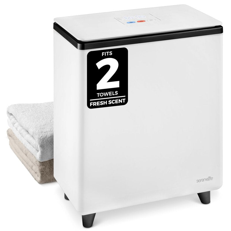 SereneLife Rectangular Towel Warmer Bucket, Large Capacity Single Touch Towel & Blanket Warmer With Insulated Lid, Holds 2 Large Towels/Blanket, Auto Shut-Off For Safety, Black