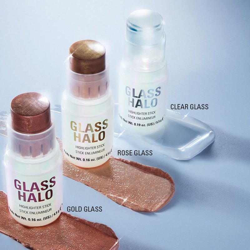 Revolution Glass Halo Highlighter Stick - Cream Formula for Dewy Radiant Glow | Travel-Friendly, 0.16 oz