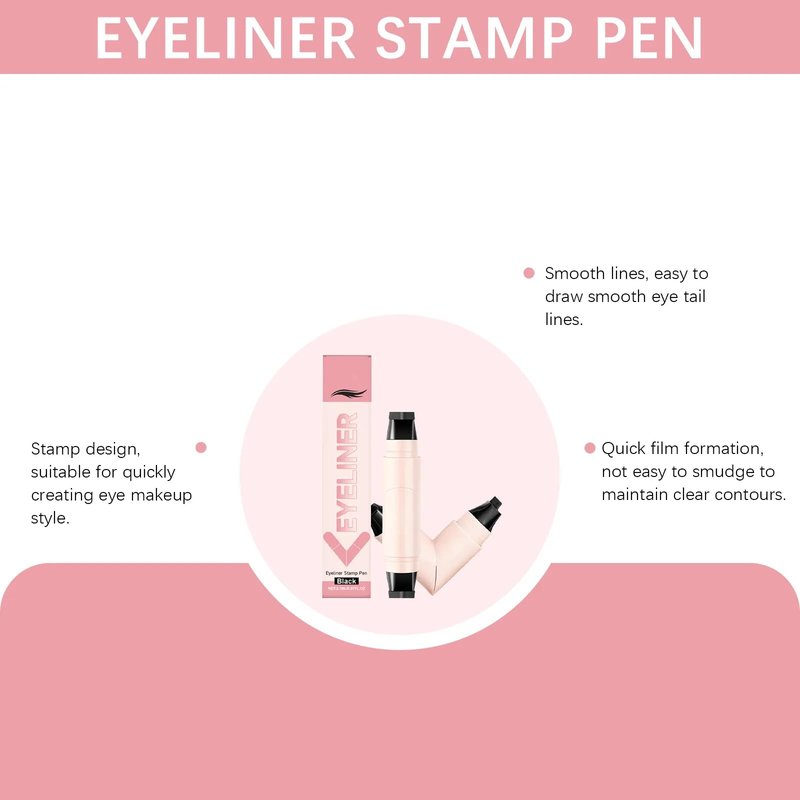 Rotating Eyeliner Stamp Pen, 2026 New Foldable Winged Gel Set for Perfect Cat Eye, Waterproof Smudge-Proof Quick Dry Wingliner Wing Eyeliner Stamp for Beginners (Black)