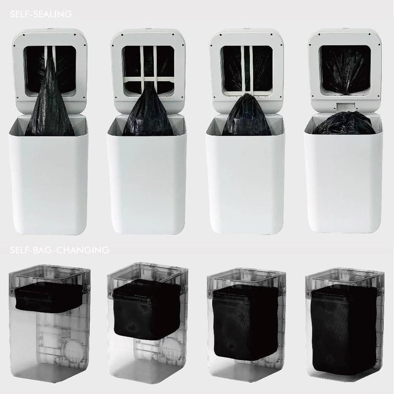 Airdeer Refill Bag Ring 3 Gallon, Trash can bags, 8m continuous garbage bag, Designed for Airdeer Self-sealing Smart Trash Can(Model C3, Pack of 6)【Not compatible with A1/L2 trash can】