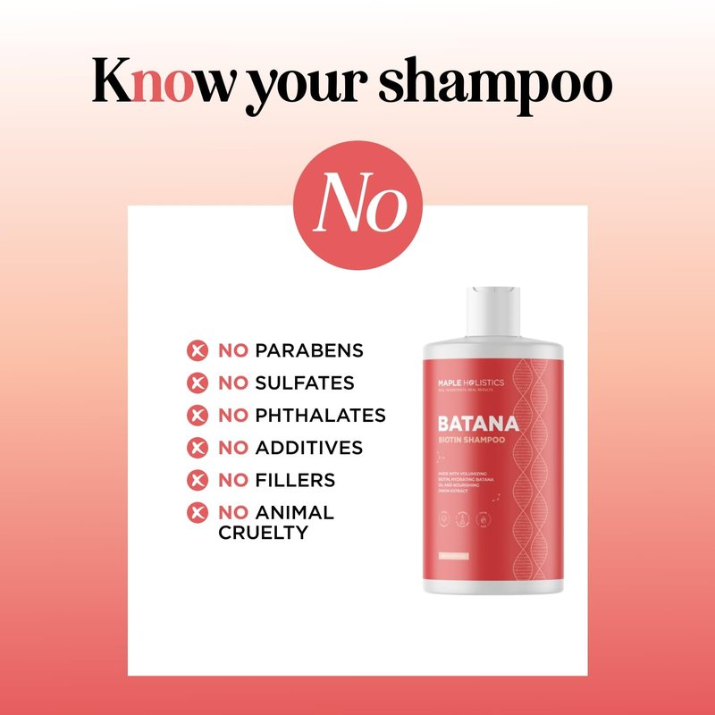 Biotin & Batana Oil Shampoo - Volumizing Formula for Thinning Hair with Onion, B Vitamins & Argan Oil | 16 Fl Oz
