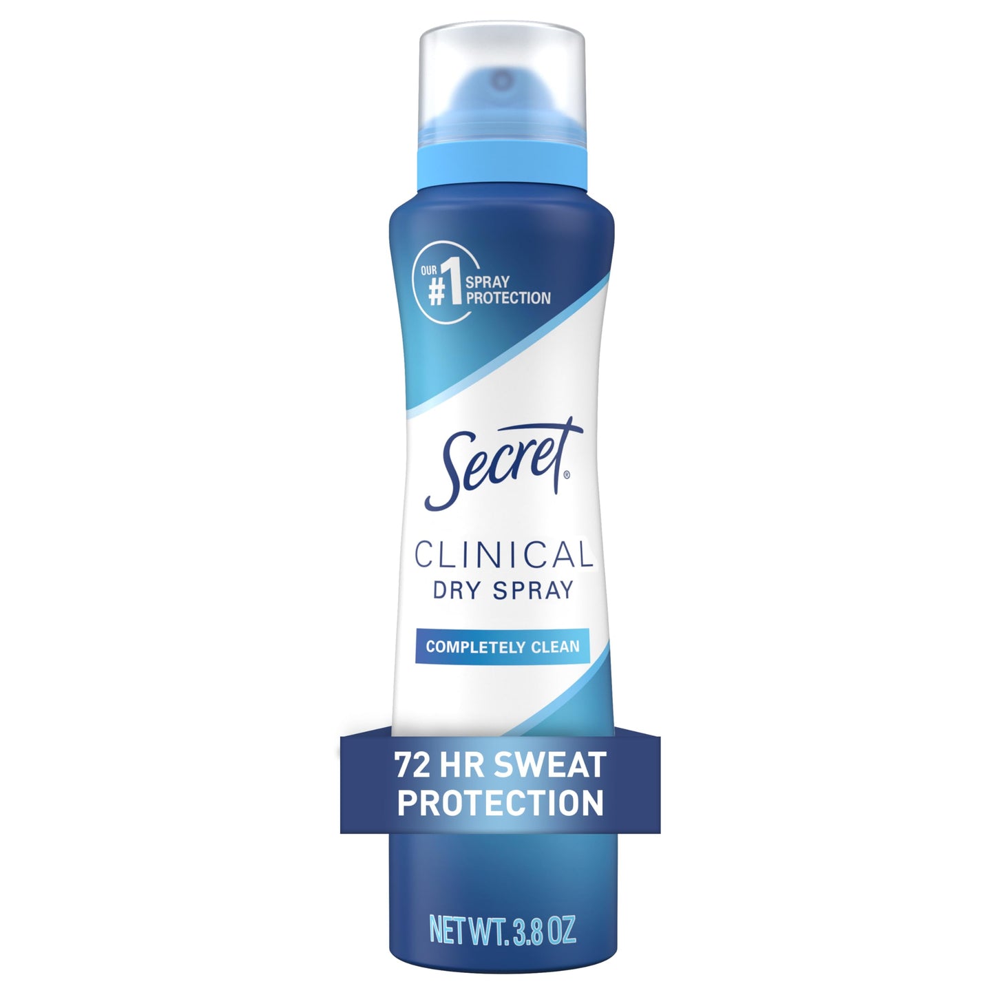 Secret Clinical Strength Dry Spray Antiperspirant Deodorant for Women, 3X Stress Protection, 72hr Sweat & Odor Protection, PH Balancing Minerals, Completely Clean Scent, 3.8 oz