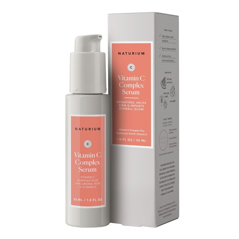 Naturium Vitamin C Complex Face Serum - Anti-Aging Treatment with Hyaluronic Acid & Vitamin E | 1 oz