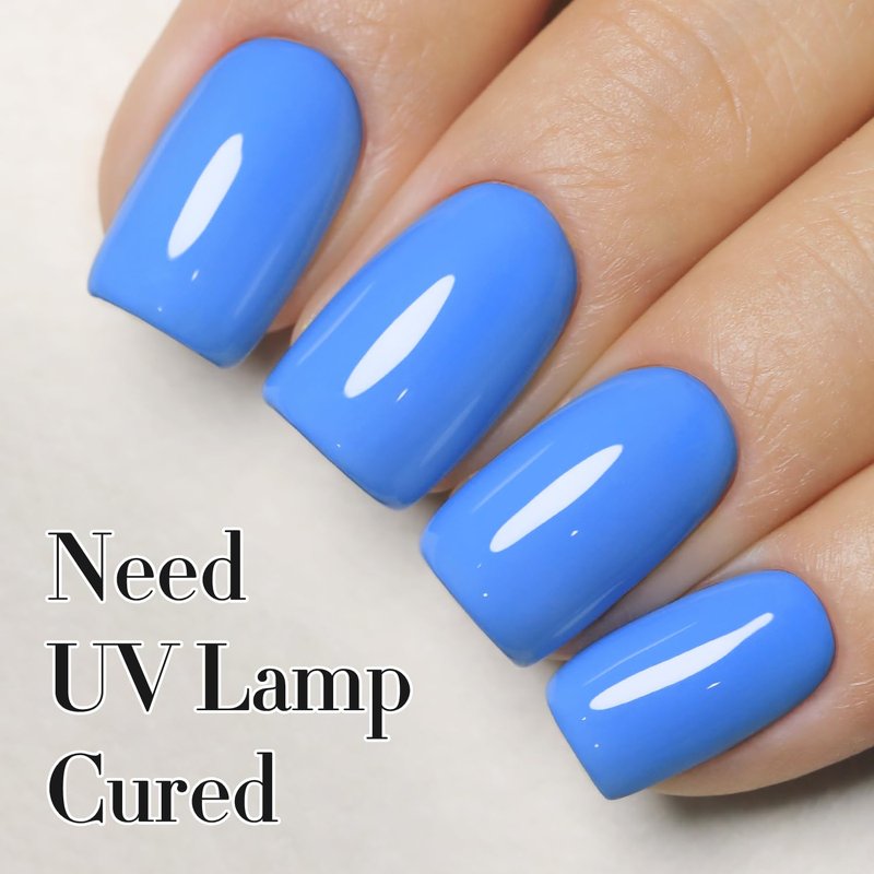 Double Rhythm 15ML Gel Nail Polish Pure Sheer Same Color Same Bottle Soak Off Gel Polish Art Manicure Salon DIY at Home for Women (Blue-A1336)