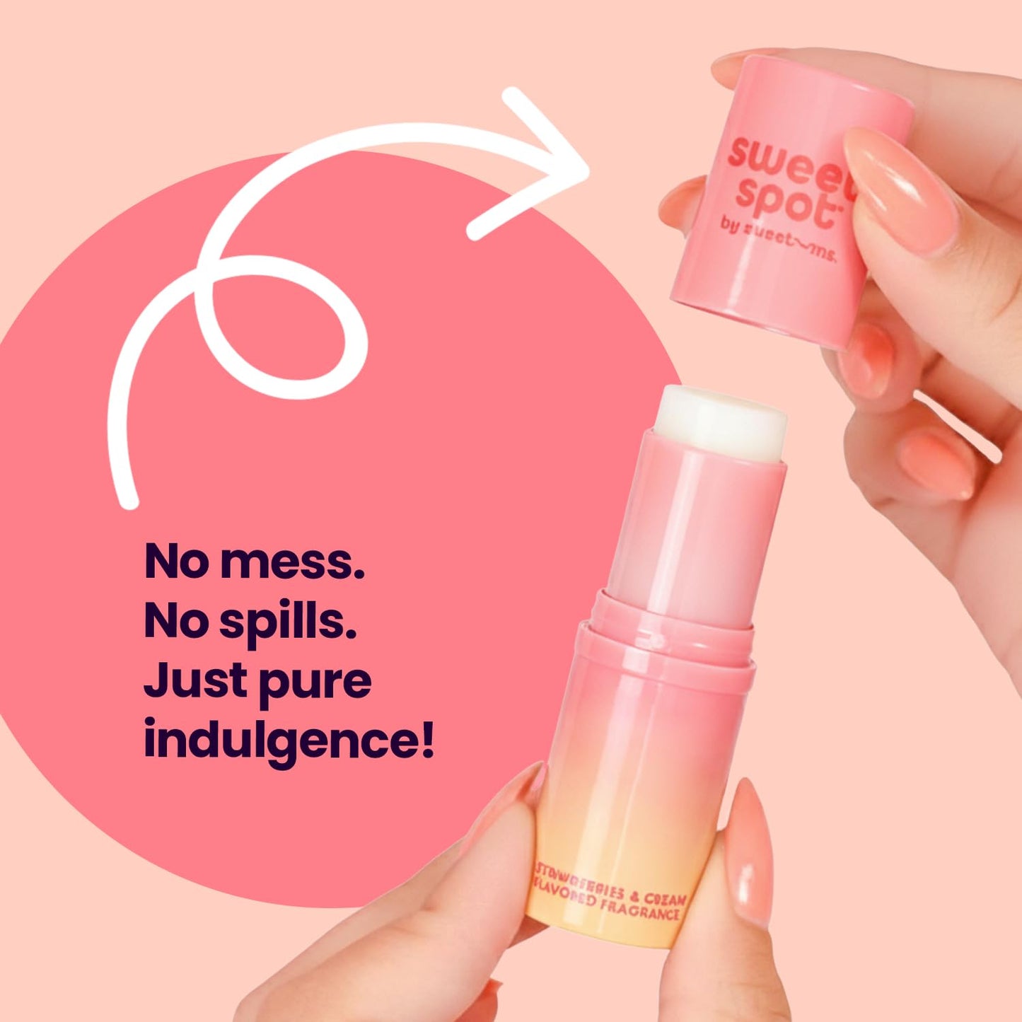 SweetSpot Solid Perfume Stick - Portable Long-Lasting Fragrance | Strawberries & Cream, Natural Ingredients