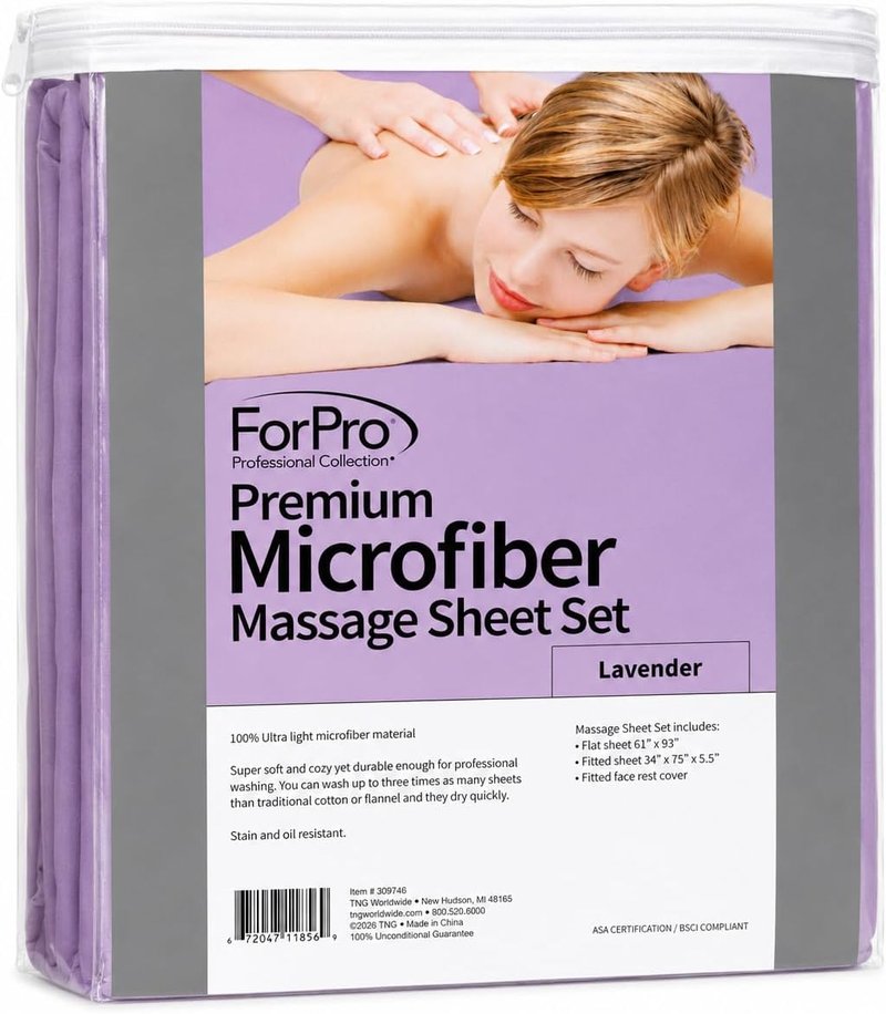 Premium Microfiber Massage Sheet Set - Ultra-Light, Stain & Wrinkle-Resistant | Lavender, 3-Piece Set