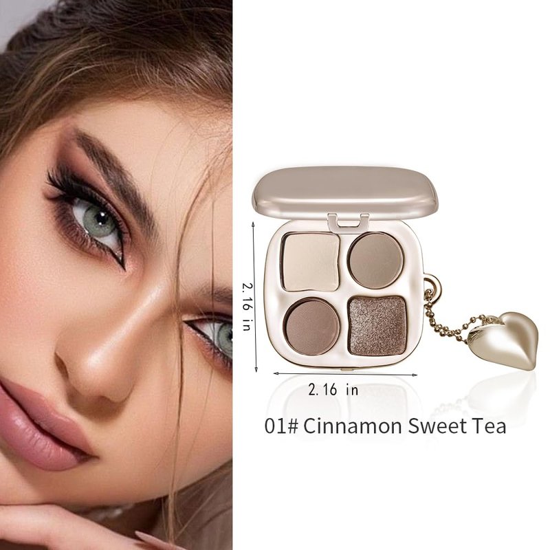 Mini Neutral Nude Cool-Toned Eyeshadow Palette with Mirror – Matte&Shimmer High-Pigment,Blendable Long-Lasting Waterproof Mini Smokey Eye&Contour Palette for Natural Makeup, Paleta de Sombras de Ojos