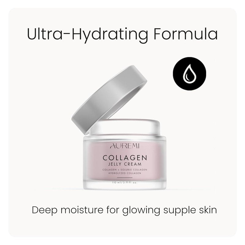 Collagen Jelly Cream – Korean Moisturizer with Hydrolyzed Collagen, Niacinamide & Panthenol – Glass Skin Hydrating Gel Cream for Face – Pore Care & Deep Hydration