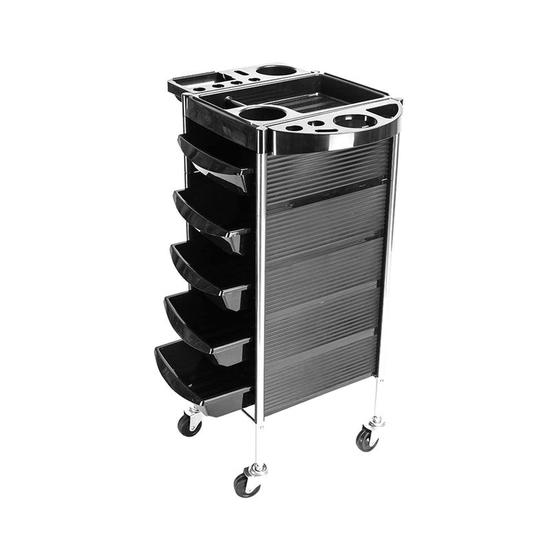 OmySalon Salon Trolley with Wheels, 5 Drawers, Hair Cart Rolling Storage Organizer, Barber Station, Salon Cart for Hair Stylist