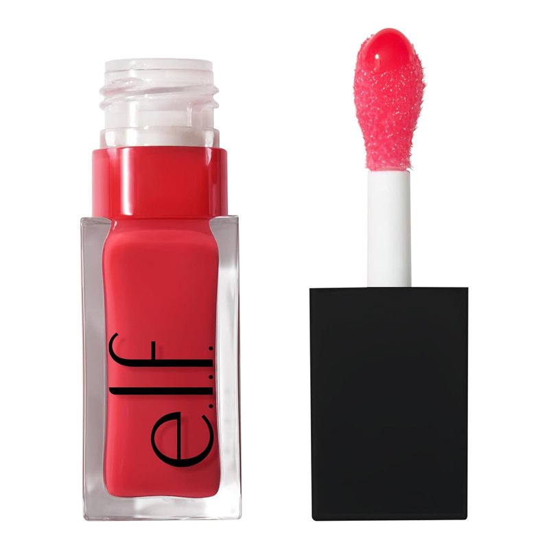 e.l.f. Glow Reviver Lip Oil - Nourishing Tinted Formula for High-Shine Finish | Vegan & Cruelty-Free, Red Delicious