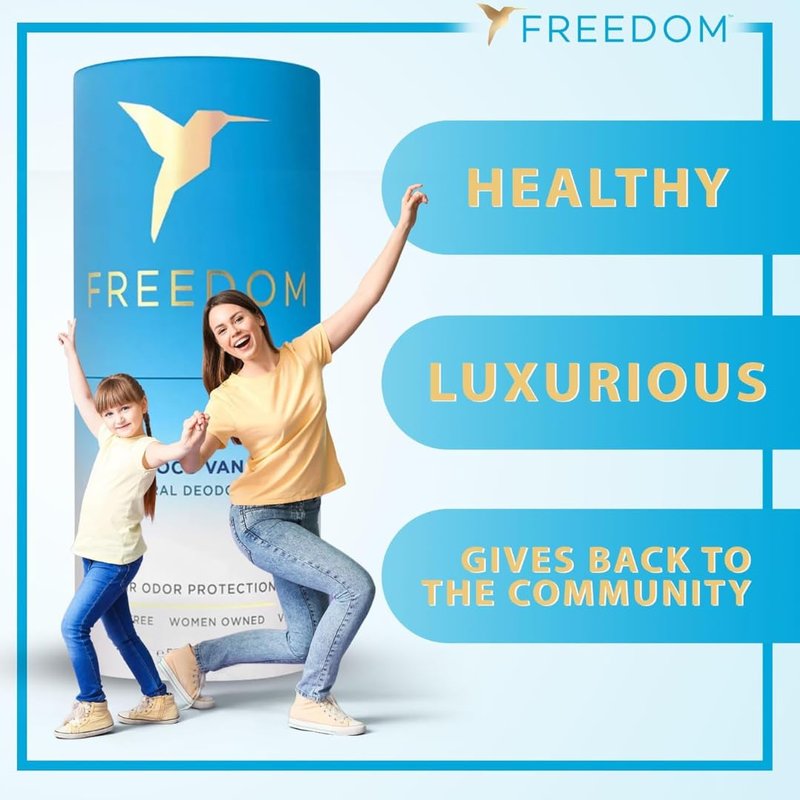 Freedom All Natural & Aluminum-free Deodorant for Women with 24-Hour Odor Protection in Eco-friendly Packaging - Made with Organic Essential Oils - Coco Van 1.9oz