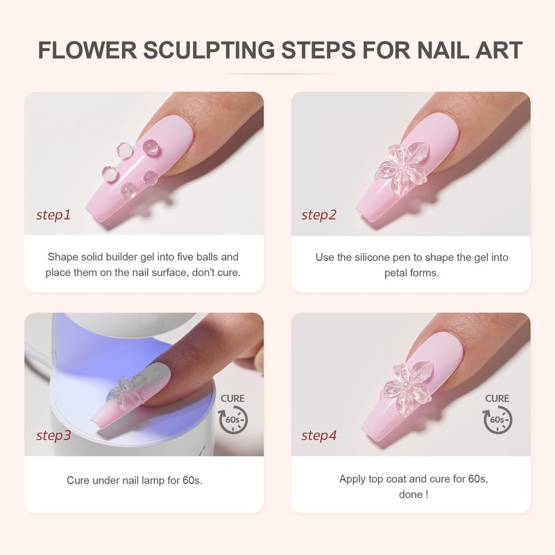 GAOY Clear 3D Sculpting Gel for Nail Art, 15g Solid Nail Gel Non-Sticky Hard Builder Gel for Carving, Molding and Building