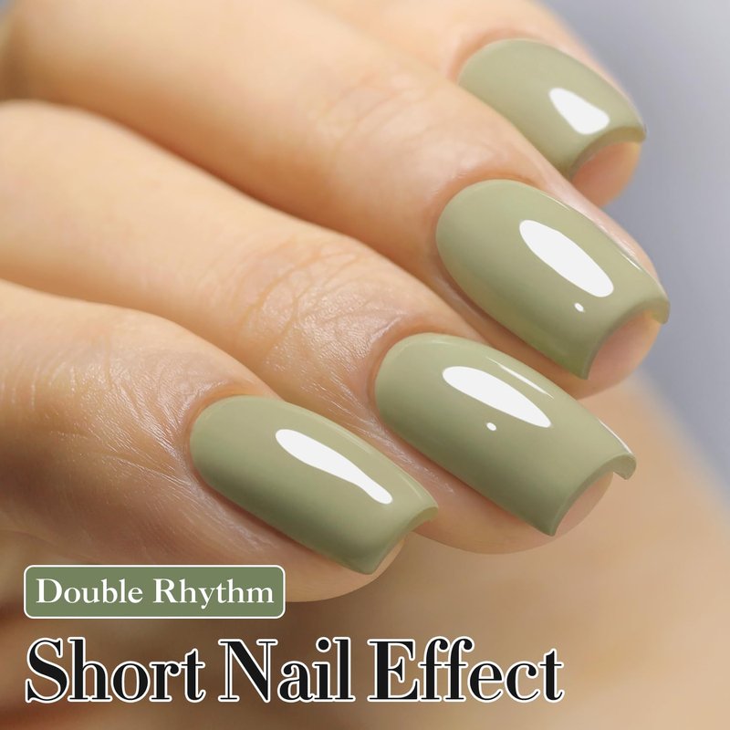 Double Rhythm 15ML Gel Polish Pure Sheer Same Color Same Bottle Soak Off Gel Polish Art Manicure Salon DIY at Home for Women (Sage Green-A1463)