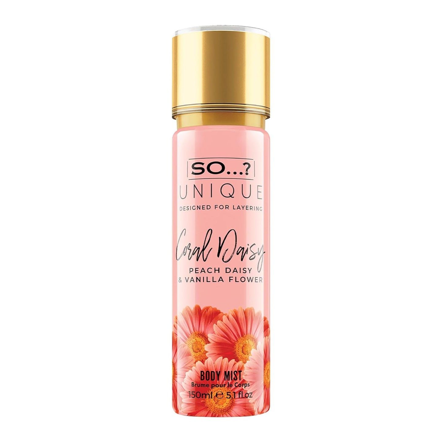 So...? Unique Coral Daisy Body Mist - Fruity Vanilla Perfume for Women - 5.1 oz Spray