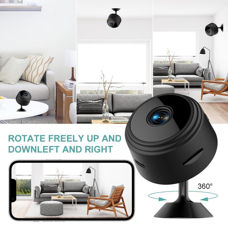 Honey Tour Small Pet Camera, Indoor WiFi 1080P Dog & Cat Security Camera Long Distance for Pets