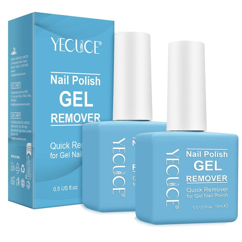 Skiennix Gel Nail Polish Remover - Quick & Easy 2-Piece Set | No Foil Needed, 15ml Each