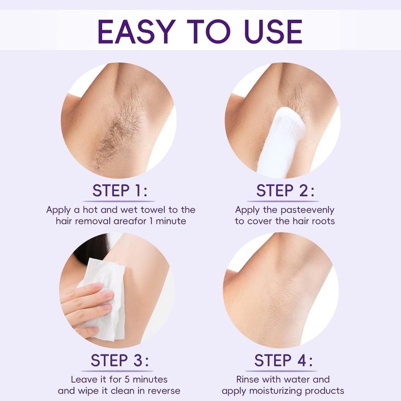 Painless Hair Removal Cream for Body & Face | Gentle Formula for Sensitive Skin, 3.38 fl oz