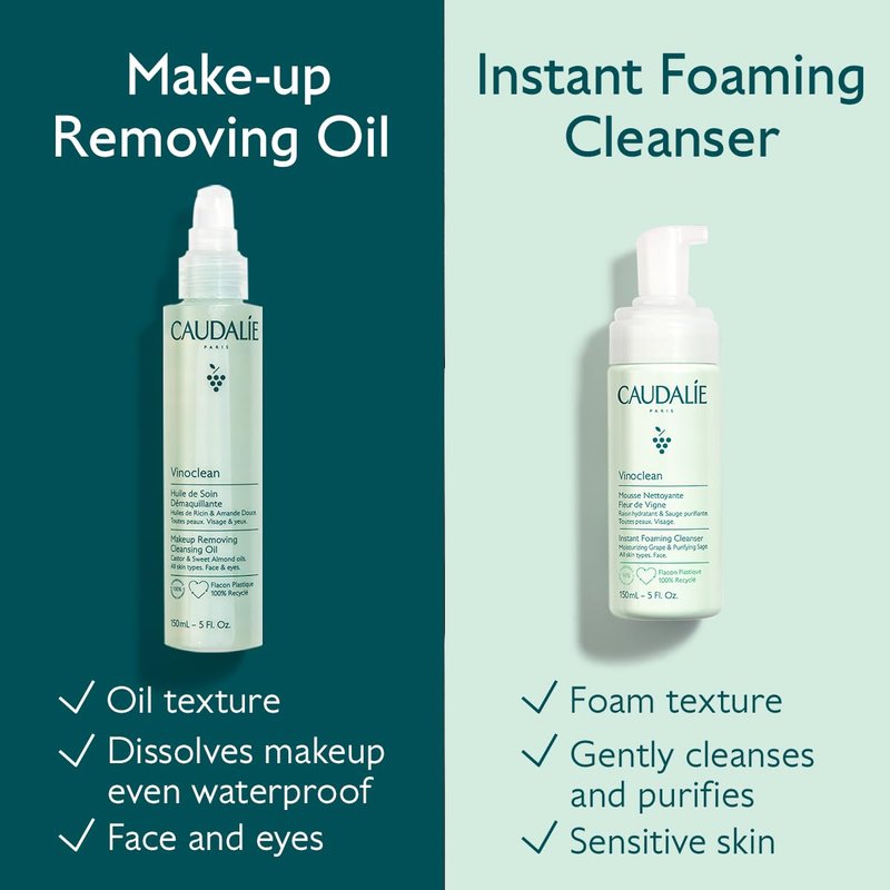 Caudalie Vinoclean Gentle Instant Foaming Facial Cleanser for All Skin Types - 50 mL