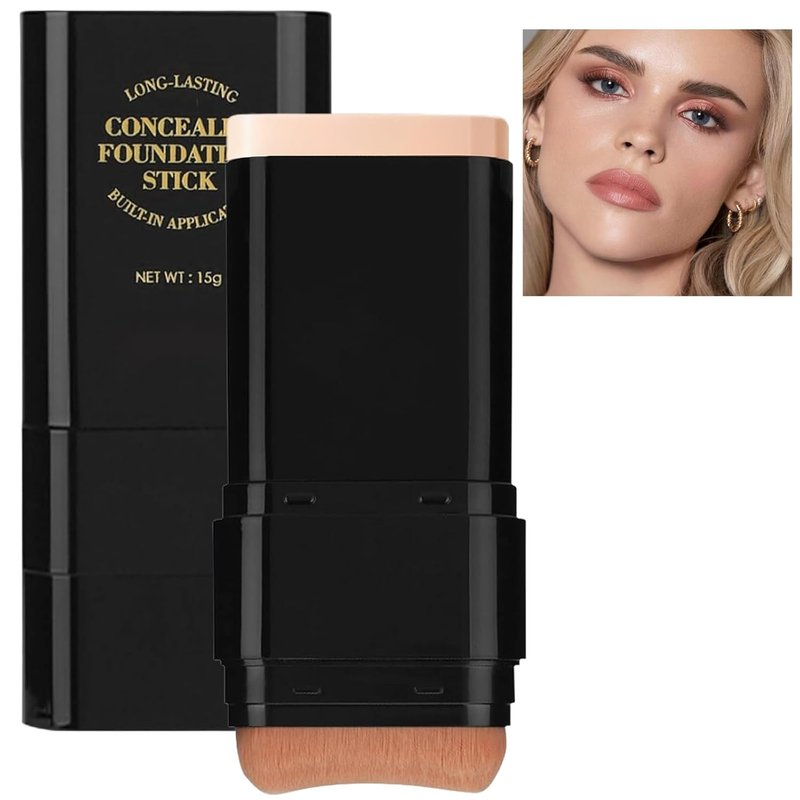 Skiennix Foundation Stick - 2-in-1 Dual-Ended Long-Lasting Concealer & Contour | Waterproof, Full Coverage Matte Finish (02# Natural)