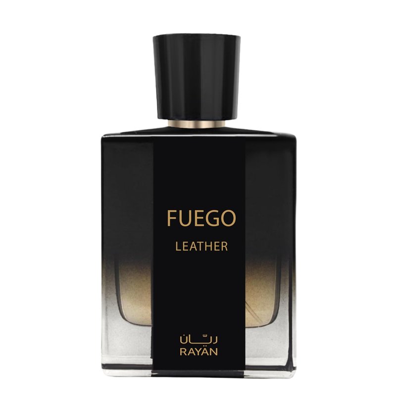 RAYAN Fuego Leather Perfume for Men – Long Lasting Arabian Eau De Parfum, 100mL (3.34 Fl oz) Men Perfume with Bergamot, Lavender, Vetiver, Sandalwood & Amber - Ideal Gift for Father's Day