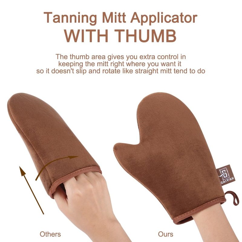 GAIYAH Self Tanning Mitt Applicator Self Tanner Mitt Applicator Tanning Mitts Self Tanner With Thumb Ultra Soft Tanning Glove For Self Tan Mitt
