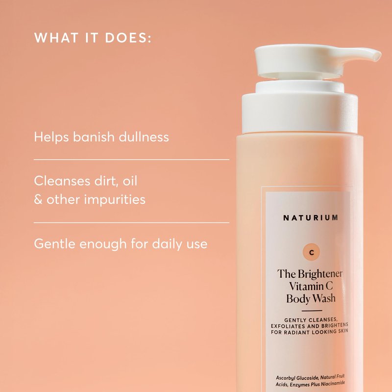 Naturium The Brightener Vitamin C Body Wash, Gentle Cleanser for Smoother-Looking Skin, Removes Dirt, Oil & Other Impurities, 16.9 oz