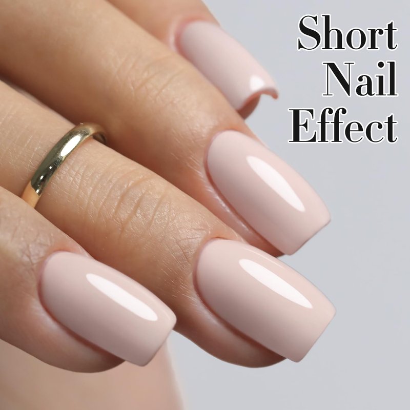 Double Rhythm 15ML Gel Nail Polish Pure Sheer Same Color Same Bottle Soak Off Gel Polish Art Manicure Salon DIY at Home for Women (Cream Nude Pink-A1332)