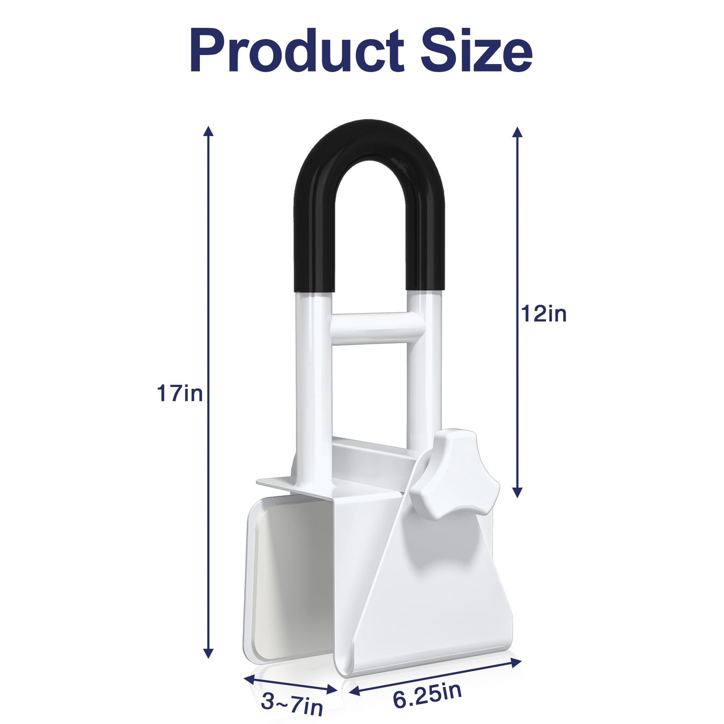 Bathtub Handle Grab Bar, Bathtub Safety Rail & Shower Grab Bars for Seniors, Baby, Elderly, and Disabled, Fits 3"–7" Tub Walls, Waterproof Non-Slip Handle and Holds 300lbs