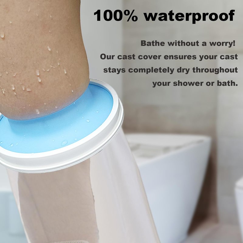 Non-Slip Waterproof Extra Wide Leg Cast Cover for Shower - Protector for Surgery Wounds, Bandage, Large Cast, Knee Immobilizer/Brace, Walking Boots (30 in. Long)