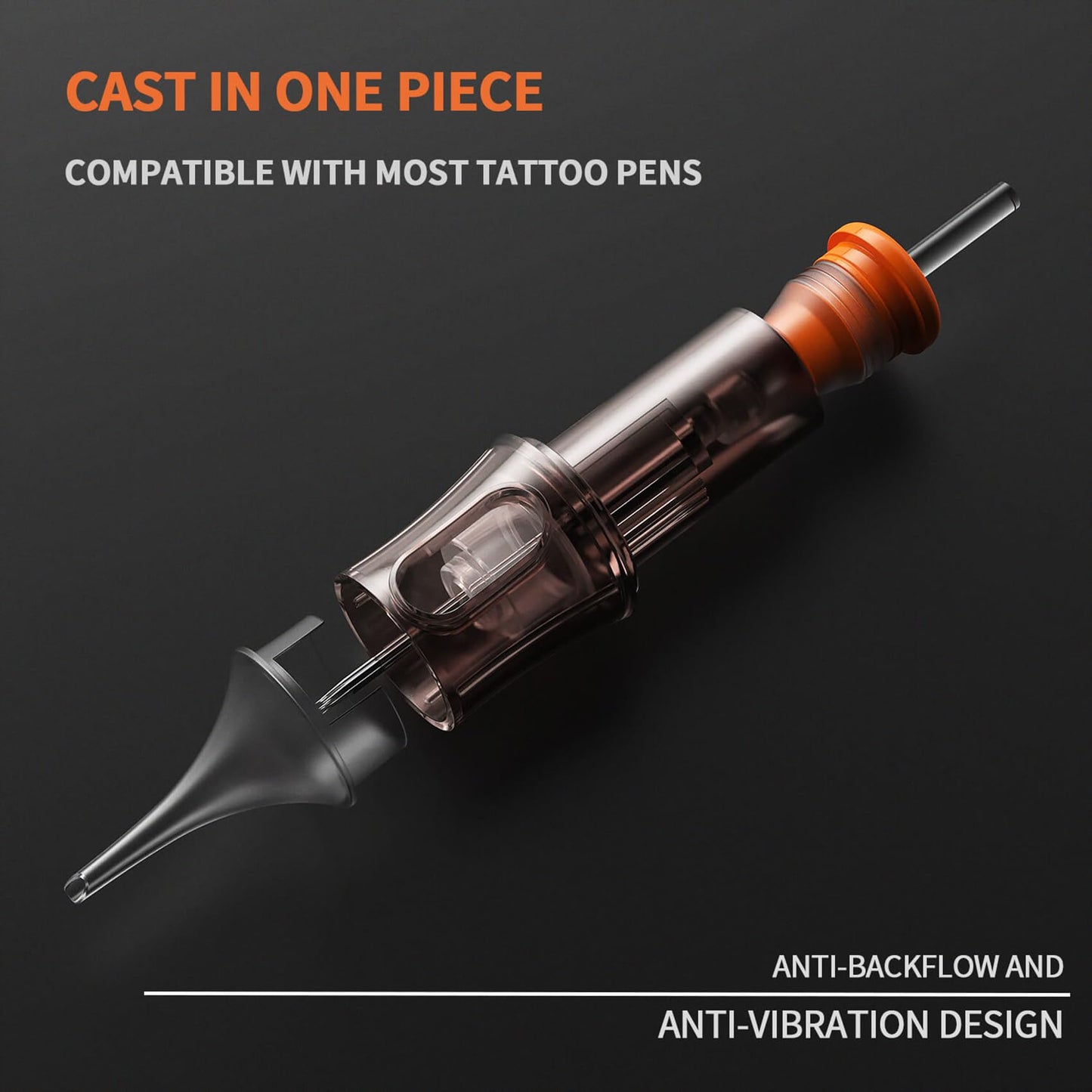 50 Assorted Tattoo Cartridge Needles Mixed Size #10RL Bugpin Round Liner - 10 pcs each of 3RL 5RL 7RL 9RL 11RL Pro Disposable Membrane Assorted Tattoo Needles