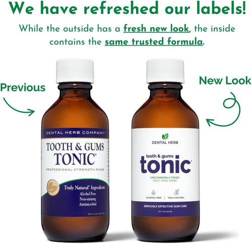 Tooth & Gums Tonic Mouthwash Travel Size (2 oz) - Natural Essential Oil Formula for Bad Breath & Gum Health
