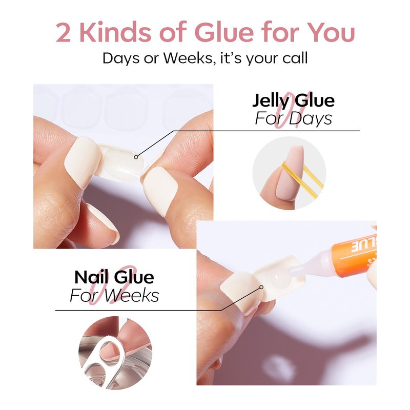 modelones Pink Short Polka Dot Press on Nails, Semi-Transparent Oval Fake Nails Kit Press Ons with Nail Glue, Adhesive Tabs, Nail File, Prep Pad, Manicure Stick, 32Pcs 16 Sizes, Spring Women Girl Gift