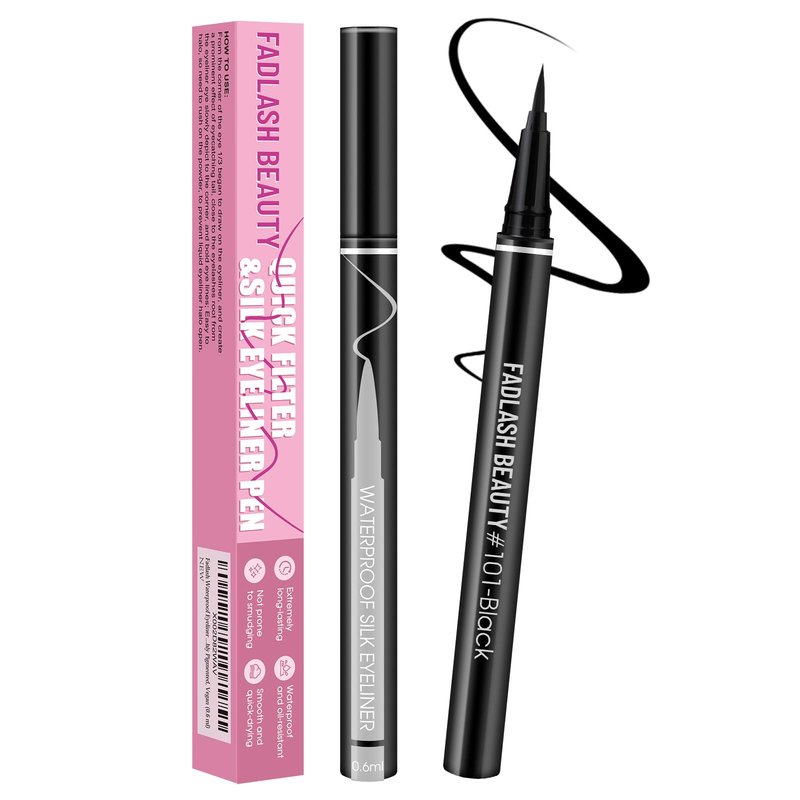 Eyeliner Liquid Eyeliner with Fine Brush for Smooth Application, Waterproof & Smudge-Proof Eye Liner, Long-Lasting Makeup, Highly Pigmented Black Eyeliner Pencil, Cruelty-Free & Vegan, 0.6ml