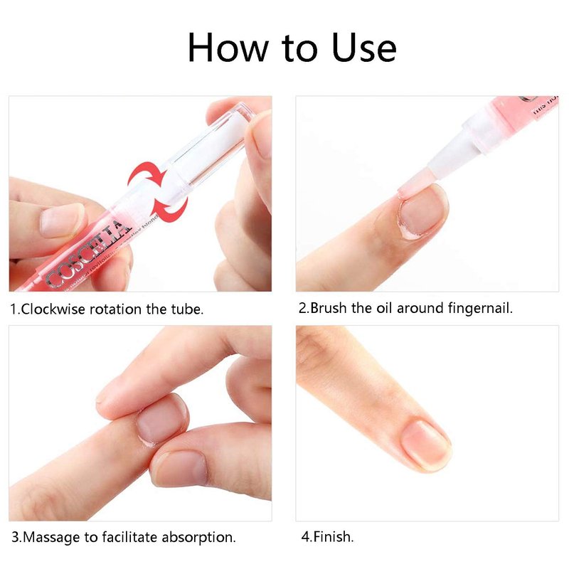 Meschett Nail Nutrition Pen,6PCS Nail Cuticle Oil Pen Set Nail Nutrition Oil Nail Care for Repairing Cracked & the Dry Cuticle (Mix Flavors)