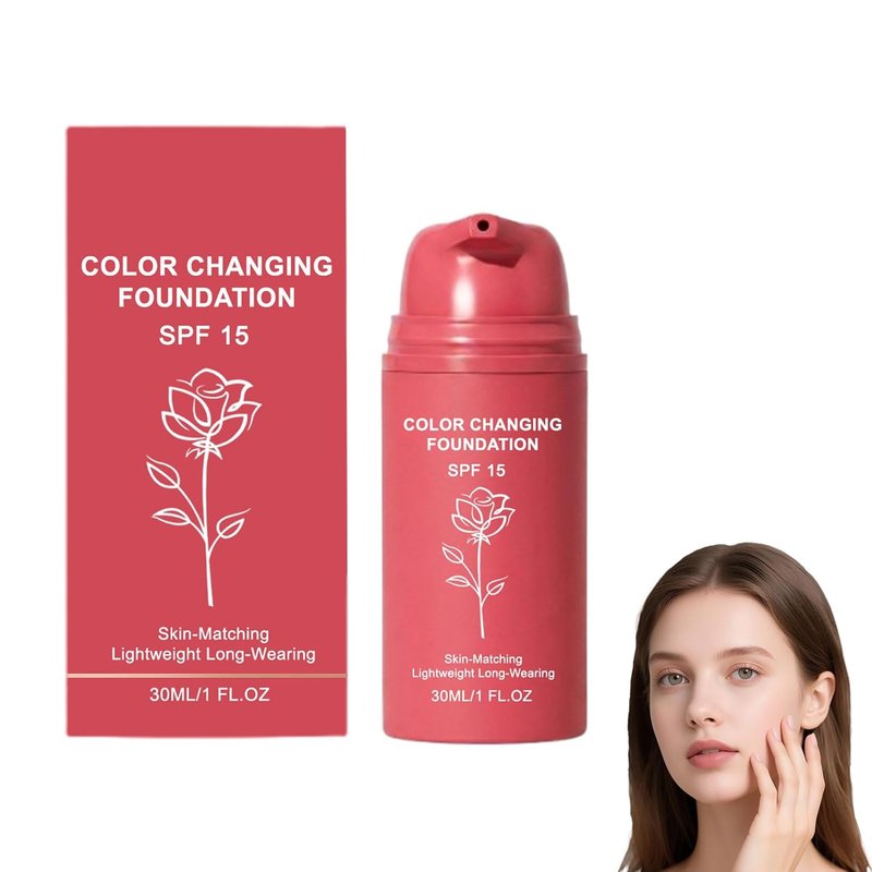 Skiennix Korean Color Changing Foundation - Hydrating Formula for Mature Skin | Conceals Fine Lines (1PC)