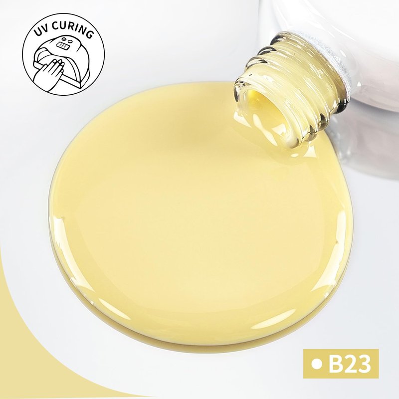 JODSONE Pastel Yellow Gel Nail Polish 10ml Soak Off LED Gel Polish Butter Yellow Nail Color Salon Quality Long-Lasting Low Odor (Need U V Lamp Curing)