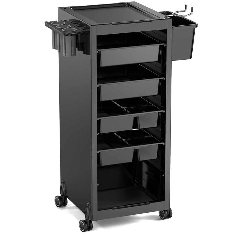 OmySalon Salon Trolley Cart with Wheels & 6 Drawers, Hair Cart Organizer for Stylist Hairdresser, Salon Cabinet Station for Barbershop Beauty Spa