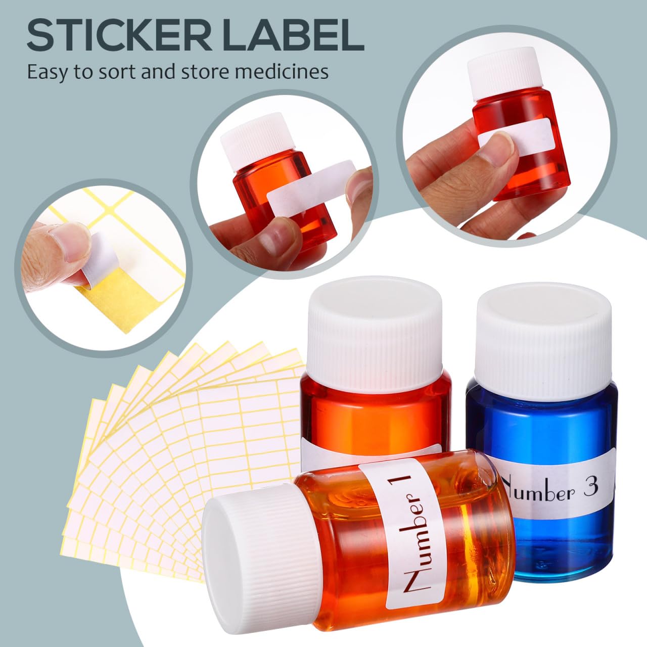 TOVINANNA 10Pcs Pill Bottles with Blank Labels - 30ml Medicine Containers with Screw Caps Name Stickers- Plastic Empty Small Pill Container Leak-Proof Clear Sample Jar for Liquid Solid Powder Medicine
