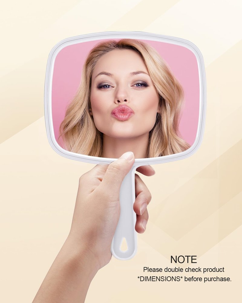 Gladmart Handheld Salon Mirror - Square Design with Handle | 7.4 x 10.3 Inches, Black & White - 2 Pack