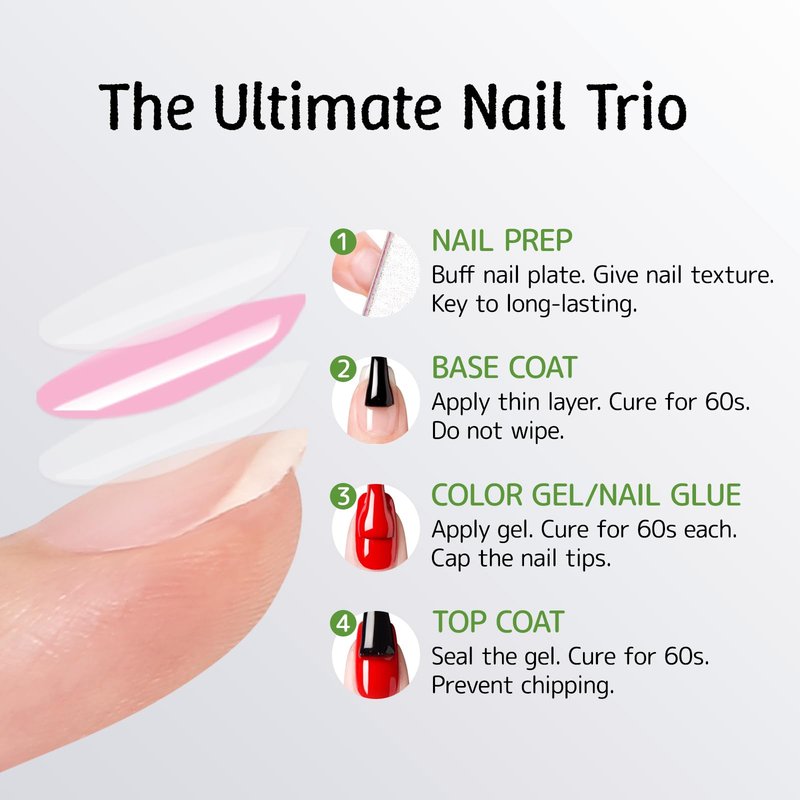 Love Easy Base Coat Gel Polish Set for Nails, 2 Pack Clear Crystal Strengthen Apex Building Enhance Reinforce, Long Lasting 28+ Days, Safe Formula Protect Uneven Thin Damaged Weak Nail（U V Lamp Cured）